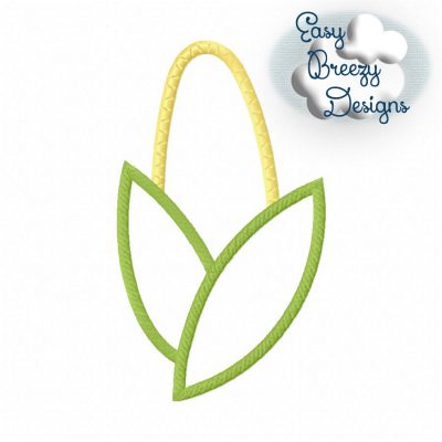 Ear of Corn, Corn Ear with Husk Applique, Thanksgiving Fall Harvest Applique - Machine Embroidery Files - Digital Download
