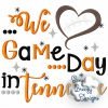 Game Day in Tennessee, Lowercase Tennessee Script, Heart Football Embroidery, Football Saying - Digital Download File