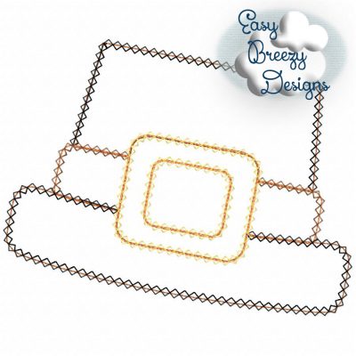 Pilgrim Hat Vintage Stitch Applique, Thanksgiving, Fall Harvest Applique - Machine Embroidery Files - Digital Download