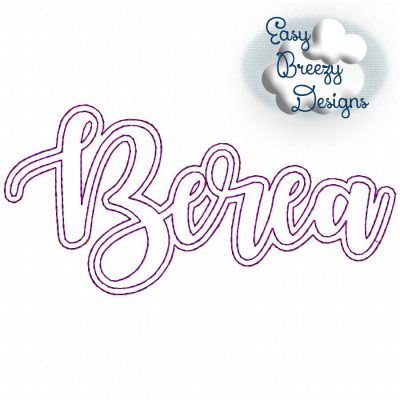 Script Berea, Raggy Script Name Applique - Digital Download Machine Embroidery File