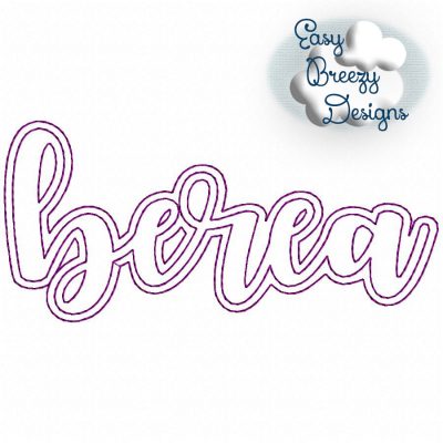 Script Berea Lowercase, Raggy Script Name Applique - Digital Download Machine Embroidery File
