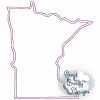 Minnesota State Outline Raggy Applique, State Home Design Download - Digital Download Machine Embroidery File
