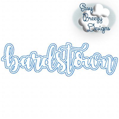 Script Bardstown Lowercase, Raggy Script Name Applique - Digital Download Machine Embroidery File