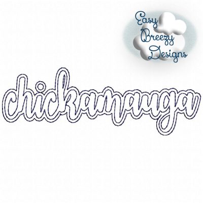 Script Chickamauga Lowercase Raggy Applique, My City, Battlefield of Chickamauga, Design Download - Digital Download Machine Embroidery File