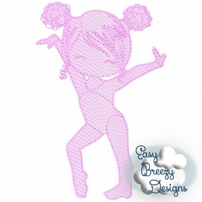 Gymnast Floor Pose, Gymnastics Embroidery Design - Machine Embroidery Files - Digital Download