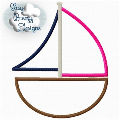 Sailboat Applique Design - Machine Embroidery Files - Digital Download Only
