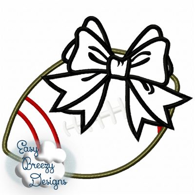 Bow Football Applique - Digital Download File