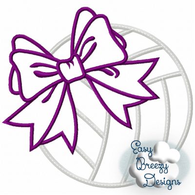 Bow Volleyball Applique - Digital Download File