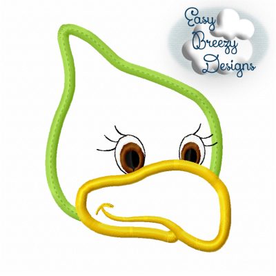 Dino Pterodactyl Face Applique Embroidery Design - Machine Embroidery Files