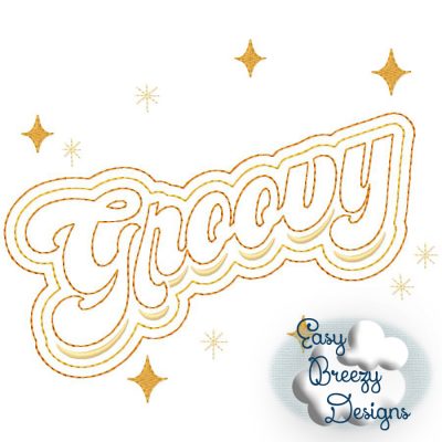 Groovy Applique Design, Raggy Groovy Applique, Hippie Embroidery Design - Download Only - Digital File
