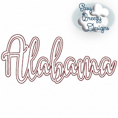 State Applique Design, Script Alabama  Applique Design