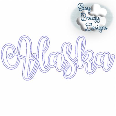 State Applique Design, Script Alaska UC Applique Design