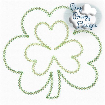 Vintage Shamrock Applique, Quick Stitch Applique, Saint Patrick's Applique Design - Machine Embroidery Files - Digital Download