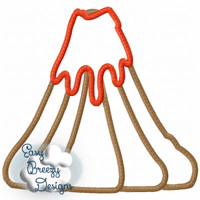Volcano Applique, Island Volcano Applique Embroidery Design - Machine Embroidery Files