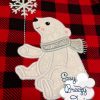 Christmas Polar Bear Applique Design - Machine Embroidery Files - Digital Download