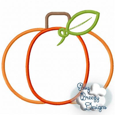 Two Tone Fall Pumpkin Applique, Halloween Pumpkin Patch Applique, Thanksgiving Pumpkin - Machine Embroidery Files - Digital Download