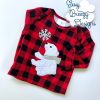 Infant Gown Christmas Pajamas in Buffalo Plaid, Unisex or Ruffled Sleeves