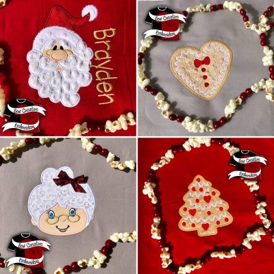 Mrs. Claus Face with Glasses Applique Design, Santa's Mrs., Christmas Embroidery, Christmas Applique - Machine Embroidery Files - Digital Download - Image 2