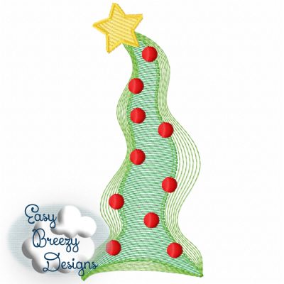 Abstract Christmas Tree Embroidery, Christmas Embroidery Design, Christmas Embroidery, Quick Stitch - Machine Embroidery Files - Digital Download