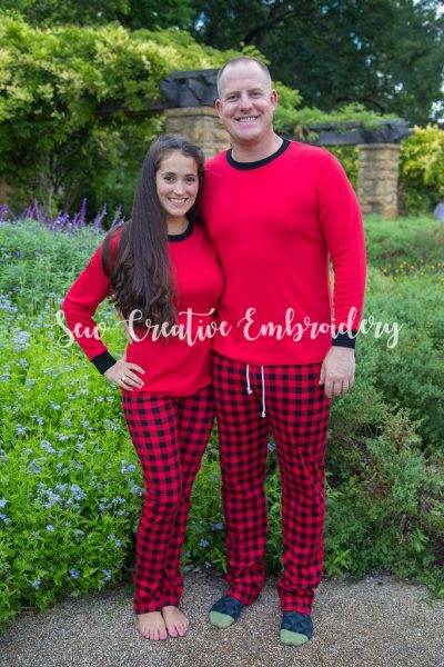 Adult Winter Christmas Pajamas in Buffalo Plaid, 2 Piece Pajamas