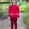 Kids Winter Christmas Pajamas in Buffalo Plaid, 2 Piece Pajamas