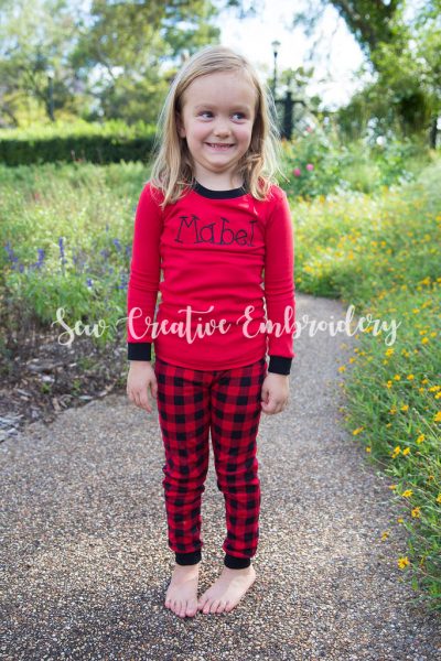 Kids Winter Christmas Pajamas in Buffalo Plaid, 2 Piece Pajamas