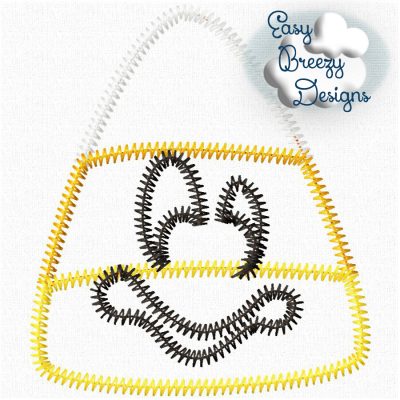Spooky Candy Corn Applique, Zig Zag Stitch Candy Corn, Halloween Applique - Machine Embroidery Files - Digital Download