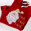 Ho Ho Ho Santa, Girl's Red Ruffled Long Sleeve Shirt, Sizes 6 Months to 10 Shirts