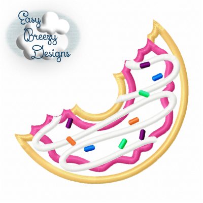 Donut Half, Iced With Sprinkles Applique Design File, Glazed Half Doughnut Sprinkles Applique – Machine Applique Design – Digital Download Files