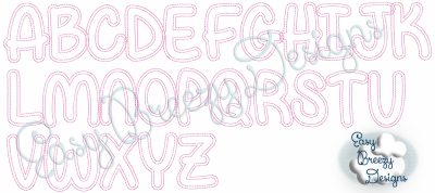 Beary Loved Raggy Alpha - Raggy Applique Alphabet, Letters Only - No Other Lettering Included From Samples - Machine Embroidery Download Files