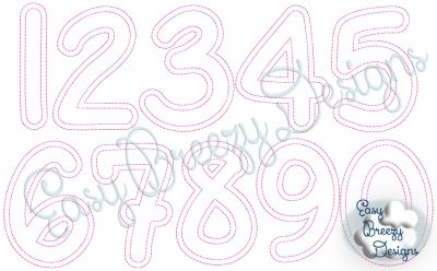 Beary Loved Raggy Numbers - Raggy Applique, Numbers Only - No Other Lettering Included - Machine Embroidery Download Files