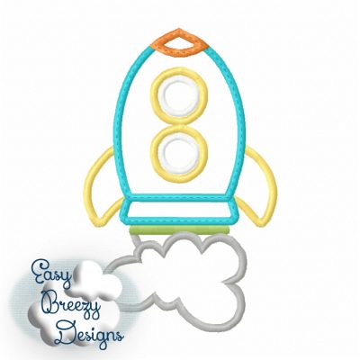 Rocket Applique Design, Rocket Theme Applique Design, To The Moon Rocket Applique - Digital Download Files
