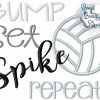 Bump Set Spike Repeat Volleyball Saying Applique, Volleyball Applique - Digital Download File - Image 2