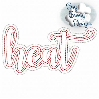 Script Heat Lowercase, Team Name Raggy Applique, Design Download - Digital Download Machine Embroidery File - Image 2