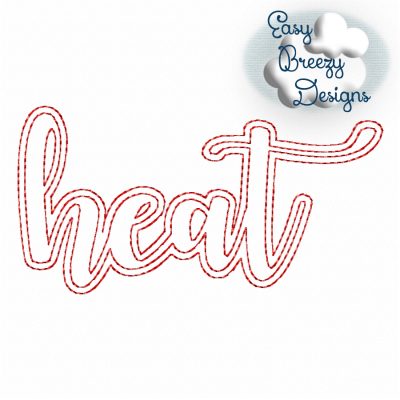 Script Heat Lowercase, Team Name Raggy Applique, Design Download - Digital Download Machine Embroidery File