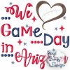 Game Day in Arizona, Heart Football Embroidery, Football Saying - Machine Embroidery Digital Download File