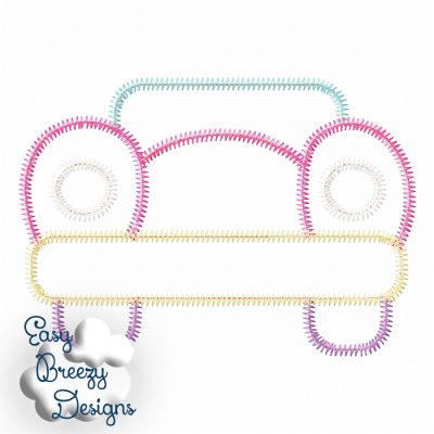 Retro Car Applique Design, Vintage Stitch Car Applique, Car Embroidery Design - Download Only - Digital File