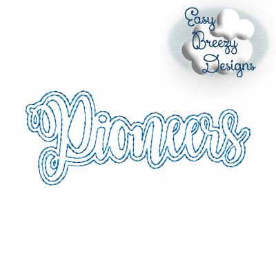 Script Pioneers Uppercase, Team Name Raggy Applique, Design Download - Digital Download Machine Embroidery File - Image 4