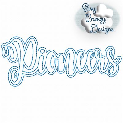 Script Pioneers Uppercase, Team Name Raggy Applique, Design Download - Digital Download Machine Embroidery File - Image 3
